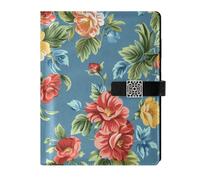 KLL quaderni a spirale foderati in pelle notebook a spirale college per diario portatile Bright Flowers 6.7 × 9.5.1 cm