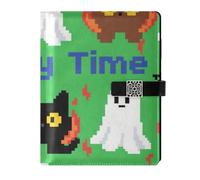 KLL quaderni a spirale foderati in pelle notebook a spirale college per la pianificazione delicata Halloween Cats Pixel 6.7 × 9.5.1 cm
