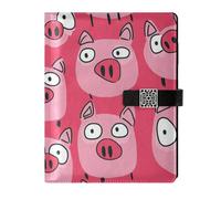 KLL quaderni foderati in pelle college college a righe spirale per diario portatile Cartoon Cute Pig Face Pink 6.7 × 9.5.1 cm