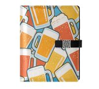 KLL quaderni foderati in pelle college soggetto college a righe per diario copertura impermeabile colorato cartone animato carino birra 6,7 × 9,5 cm