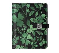 KLL quaderni foderati in pelle college soggetto college a righe per diario impermeabile copertina St.patrick Fiori Verde 6.7 × 9.5.1 cm