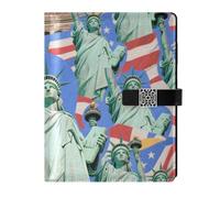 KLL quaderni foderati in pelle college spirale notebook college per diario portatile blu fumetto moda statua della libertà 6.7 × 9.5.1 cm