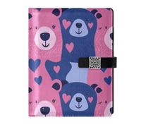 KLL quaderni foderati in pelle notebook college in pelle per la pianificazione copertura impermeabile Cute Animal Bear Valentine 6.7×9.5.1 cm