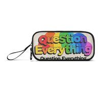 KLL Question Everything - Astuccio in nylon per ragazzi, ad alta capacità, con cerniera, organizer per cancelleria, per ragazzi elementari