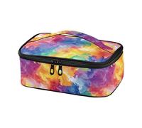 KLL Rainbow Color Tie-dye Pattern Progettato Lunch Bags Travel Lunchbox per la donna con maniglia loncheraa para Mujer
