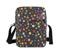 KLL Rainbow Polka Dots Slate messenger bag Vegan Leather over the shoulder bags for men Shopping Shoulder Handbag For Travel