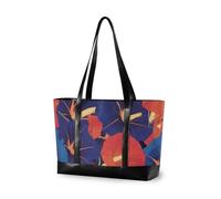 KLL Red Indigo Morning Glory Abstract Flowers moderno ufficio tote bag per le donne con cerniera 14 pollici borsa grande per piscina palestra drogheria viaggio con pannolino cartera para laptop de