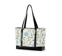 KLL Retro Azzurro Motivo Floreale William Morris Stile Impermeabile donna laptop tote bag con cerniera tela tote bag Grande borsa per le donne lavoro con tablet maletines para mujer