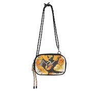 KLL Retro Bat Music Piccola Borsa a Tracolla Uomini Bellezza con Slot per Carte di Credito Piccole Borse Nere Camminare il cane
