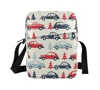 KLL Retro Christmas Cars messenger bag Vegan Leather Small Crossbody Bag Per Le Donne Borsa A Tracolla Da Viaggio Per Il Viaggio