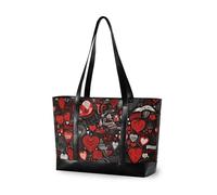 KLL Retro Heart Love San Valentino essenziale borsa per laptop per le donne con cerniera borsa da lavoro con laptop Grande borsa per le donne lavorare con tablet bolsos segreto para mujeres
