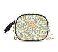 KLL Retro Orange Rose William Morris modello piccola borsa a tracolla da donna alla moda con cinturino regolabile in nylon piccola borsa a tracolla per telefono Have a meal