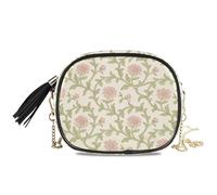 KLL Retro Pink Daisy William Morris beige piccola borsa a tracolla per gli uomini bellezza con tracolla regolabile Go shopping