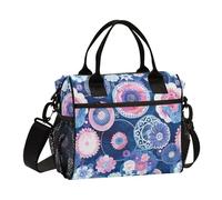 KLL Retro Viola Cerchio Modello Regolabile Lunch Bunch Bag con Tracolla Lunch Box per Lavoro per Lavoro Bolsa Tote para Mujer