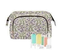 KLL Retro William Morris Forsythia Pattern Toiletry Bag Essentials Cosmetic Bag per borsa da donna portamonete per cosmetici grandi