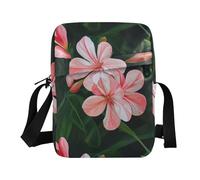 KLL Rosa Fiore Foglie Verdi Chic mens messenger bag Vegan Leather Crossbody Piccole Borse Per Le Donne Shopping Borsa A Tracolla Per Viaggio