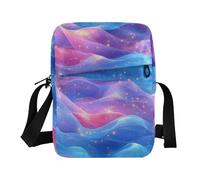 KLL Rosa Royal Blue Wave Astratto Art Style mens messenger bag crossbody Vegan Leather Crossbody Borse Per Le Donne Piccola Borsa Da Viaggio Per Il Viaggio