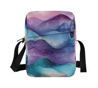 KLL Rosa Teal Viola Onda Astratto Art Style Messenger Bag per le donne crossbody Vegan Leather cross body bag per donna Shopping Borse a tracolla
