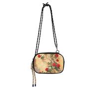 KLL Roses Climbed The Wall Art Borsa a tracolla da uomo alla moda con cinturino regolabile piccole borse nere Have a meal