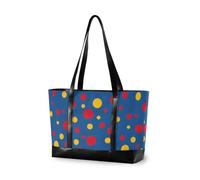 KLL Rosso e Giallo Polka Dot Viola Impermeabile cassa del computer portatile con cerniera lavoro tote bag Grande Borsa per la mamma con bolsos segreto para mujeres