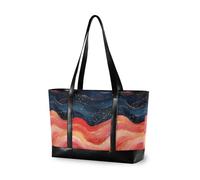KLL Royal Blue e Red Wave Astratto Art Style borse da ufficio alla moda per le donne con cerniera lavoro tote borse per le donne Grande Borsa per infermiera lavoro con maletin ejecutivo para mujer