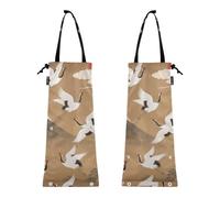 KLL Sacchetti per la spazzatura per auto, confezione da 2 pezzi, gru giapponese a fiori rosa