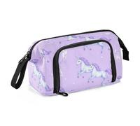 KLL Scatola portamatite grande capacità pastello viola unicorni Magic Crystal