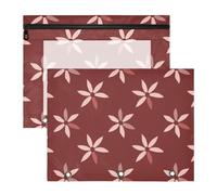 KLL Scatola portamatite portatile in plastica per lettere A4, confezione da 2 pezzi, per insegnanti, studenti, insegnanti, mulino a vento, fiore danese rosso scuro