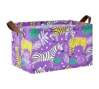KLL Scatole portaoggetti semplici color viola a forma di animale, pieghevoli, con manici, organizer multiuso per armadio, panno e giocattolo, confezione da 2