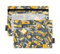 KLL Scena di costruzione edifici alti caricatori strada Roller Pencil Bag 3 fori tasca per anelli raccoglitore di archiviazione con tre anelli per bambini organizzatore ufficio