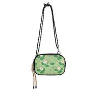 KLL Sea Light Green Flower Leaf Cross Body Bag per le donne Comfort con slot per carte di credito sopra la borsa a tracolla borsa a tracolla per portare a spasso il cane