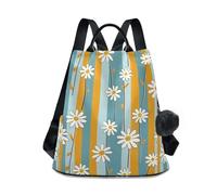 KLL Semplice Daisy Minimalista Zaino alla moda per adolescenti zaini da viaggio casual per le donne per lo shopping quotidiano del college con portachiavi Pom-pom