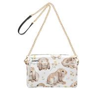 KLL Semplici Conigli Acquerello Moda Piccola Borsa A Tracolla Donna In Pelle Vegana Casual Borsa Per Tutti I Giorni Borse A Tracolla Impermeabile