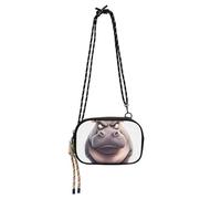 KLL Simpatica borsa a tracolla da uomo con ippopotamo rabbia piccola borsa a tracolla per uomo bellezza con tracolla regolabile borse a tracolla da donna Fai una passeggiata