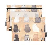 KLL Simpatico astuccio Siamesecats oro rosa per matite e trucchi per raccoglitori ad anelli, con 3 fori, per studenti, casa, viaggi, biglietti, Kawaii Siamesecats Oro Rosa, 1 sizex2