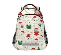 KLL Simpatico cappello di Babbo Natale fantasmi spettrale zaini per bambini della scuola con cinghia toracica libri borsa per ragazze adolescenti mochilas escolares para ni?os de 10 a?os