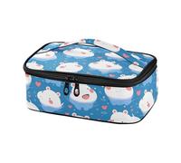 KLL Simpatico cartone animato blu ippopotamo progettato borsa per il pranzo per le donne viaggio Mens Lunch Boxes con manico Bolsa para almuerzo Mujer