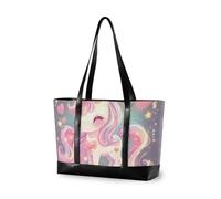 KLL Simpatico cartone animato unicorno colorato scintille stelle borsa da viaggio impermeabile con cerniera tote bag grande borsa per il lavoro con bolsos segreto para mujeres