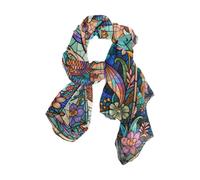 KLL Sirena Stained Glass Floreale Lungo scialli e avvolge sciarpa testa di seta calda per le donne che dormono per l'inverno bufandas para mujer para frio