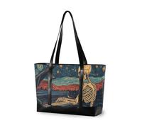 KLL Skeleton Play The Piano Starry Sky borse impermeabili con cerniera tote Grande borsa per la scuola con bolsa para laptop mujer