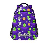 KLL Spazio Alieni e Astronauti su Sfondo Viola una cinghia zaino bambini con clip petto libri borsa per 1 ° grado scuola ragazzi ragazze bolso escolar para adolecente