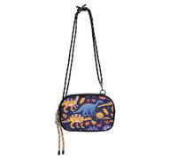 KLL Spooky Season Jurassic T-rex Piccola borsa a tracolla da uomo alla moda con slot per carte di credito borsa per cellulare data