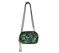 KLL St.patrick - Borsa a tracolla da donna, con tracolla regolabile, motivo floreale, colore: verde