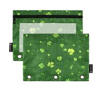 KLL St Scattered - Astuccio a 3 fori per anelli, raccoglitori, con fori per raccoglitori, per esame, cancelleria, colore: Verde