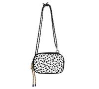 KLL Stampa leopardata Sfondo Bianco Piccolo Nero Crossbody Purse Mens Comfort con slot per carte di credito borsa del telefono cellulare andare shopping