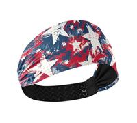 KLL Star and Stripe American Independence Day senza lacci fascia per le donne elastici per la testa per le donne per allenamenti trucco uso quotidiano
