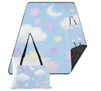 KLL Stelle e Luna Colore Pastello Impermeabile Camping Mat Sandproof Spiaggia Coperta Impermeabile per Outdoorsy Donne Picnic Articoli manta de tela para picnic