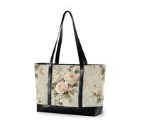 KLL Stile vittoriano motivo floreale viti colori pastello robusta custodia per laptop per le donne con cerniera lavoro tote bag grande per piscina palestra drogheria viaggio con bolsa para laptop
