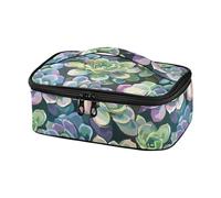 KLL Succulent Art Illustration Verde Viola Progettato Borse Pranzo per Le Donne Spiaggia Adulto Lunchbox con Maniglia Bolsa de lonchera para nina