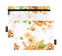 KLL Sweet Pawpaw - Astuccio in plastica per matite e matite, con fori per raccoglitore, per ufficio, casa, viaggi, biglietti